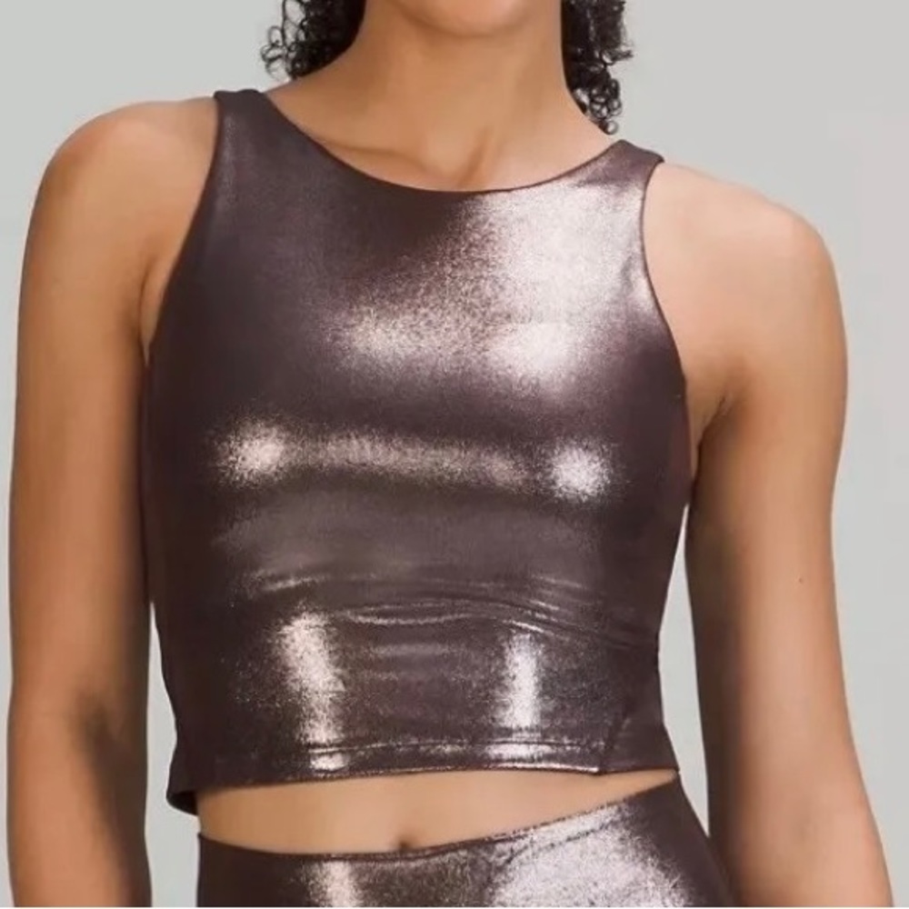 Lululemon High Neck Metallic Align Tank